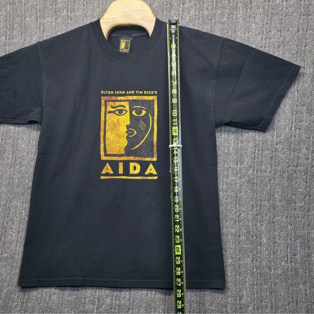 Vintage Aida Musical T-Shirt Elton John Tim Rice Broadway Tee Men's Medium Black